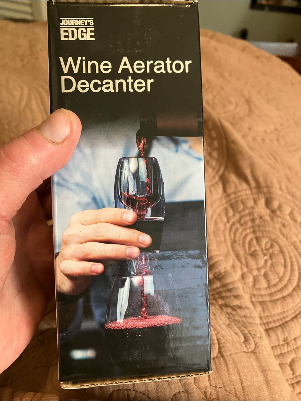 Journeys Edge Premium Wine Aerator Decanter - Black & Clear